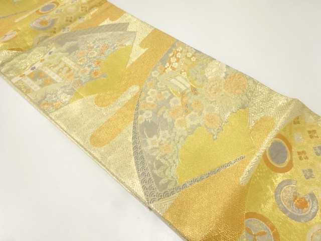 佐賀錦地紙に花模様織出し袋帯